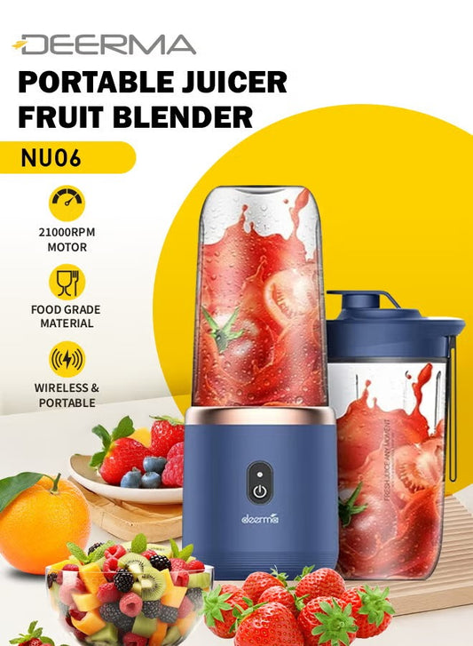 High Quality 2 in 1 Portable Juicer - Juicer Blender - 6 Blade Juicer Machine - Mini Juicer Machine - Water Bottle for Exercise, Gym, Sports
