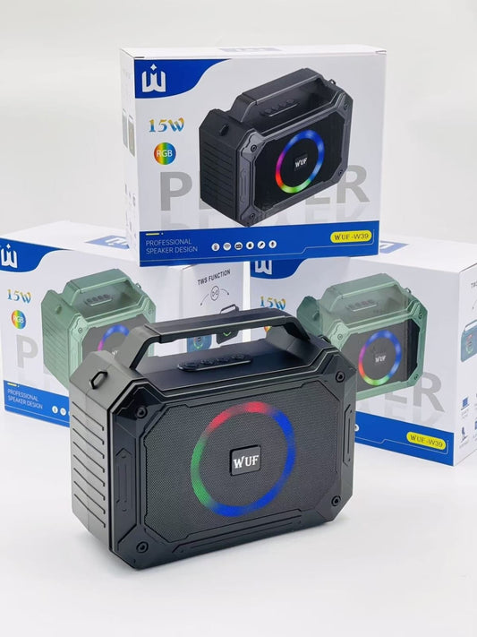 Bluetooth Speaker Portable Bass with FM USB TF Aux and Mic - 15W High Super Bass Sound Speaker - Solar Speaker